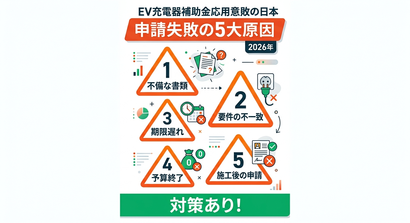 EV充電器補助金の申請に失敗する5つの理由と対策