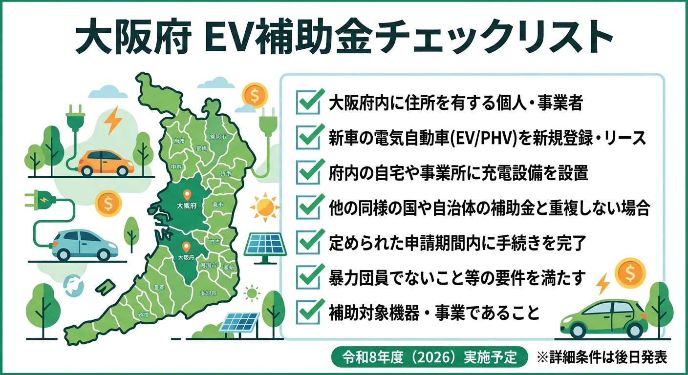 大阪府 EV充電器補助金2026|申請方法・条件まとめ