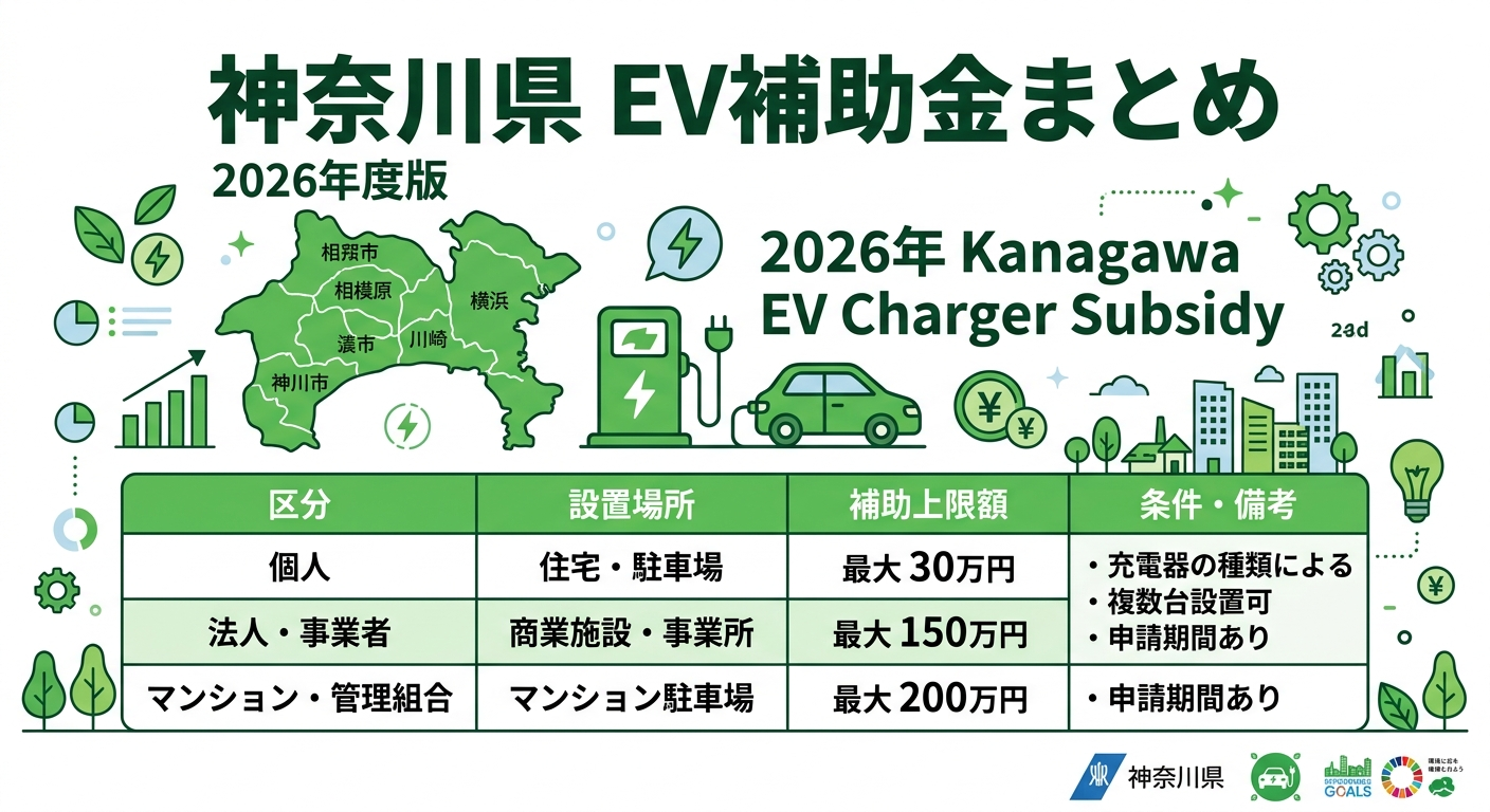 神奈川県 EV充電器補助金2026|申請方法・条件まとめ