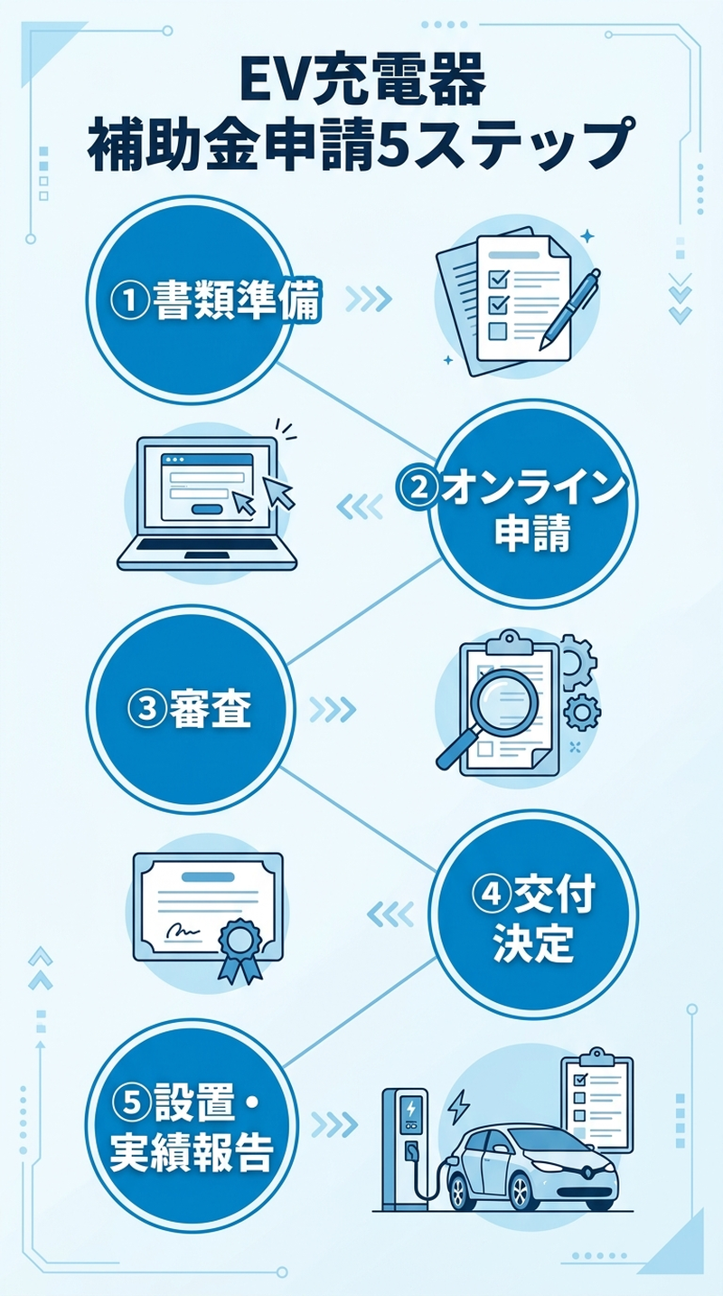 EV充電器の補助金申請ガイド2026｜必要書類・手順・条件を一括解説
