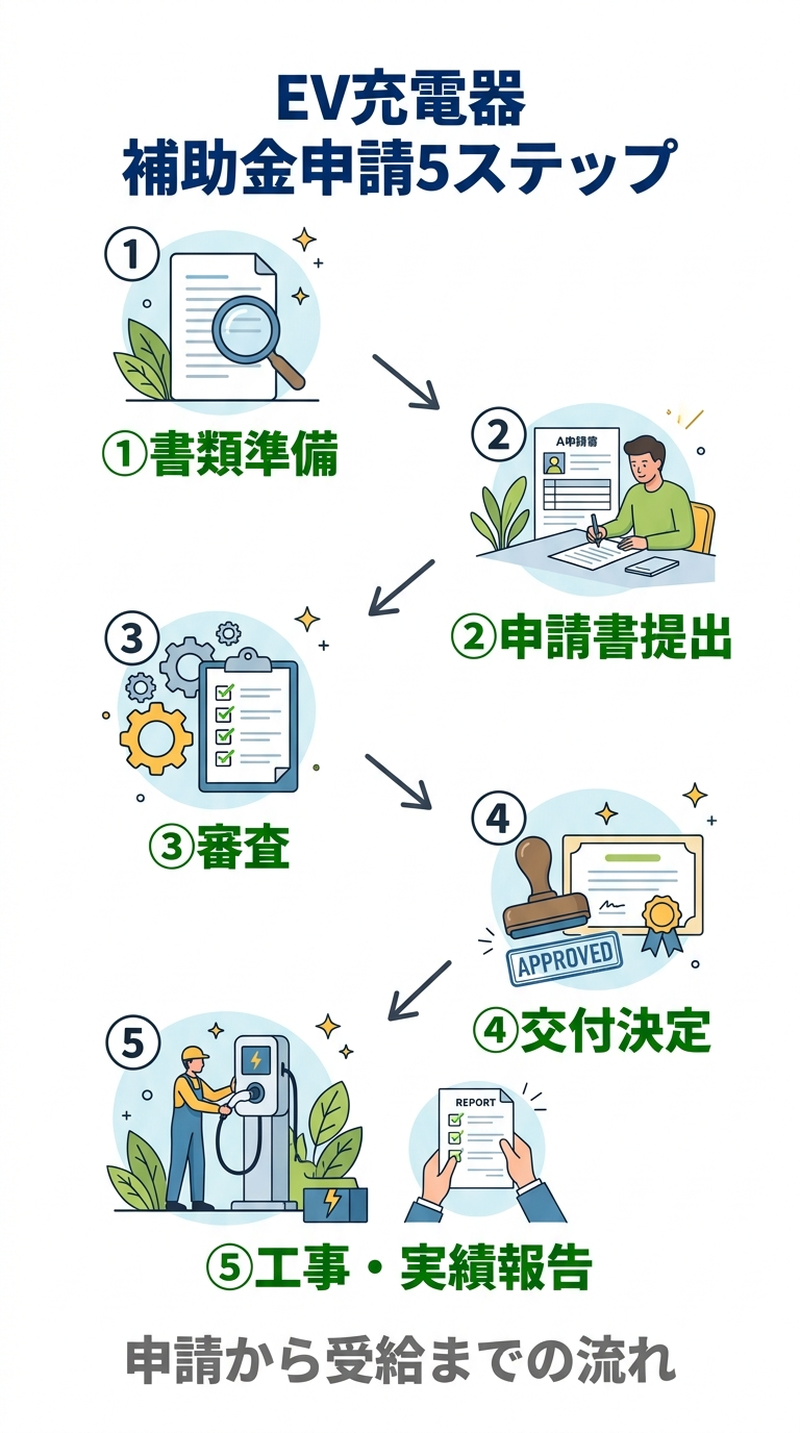 EV充電器の補助金申請2026|必要書類・手順・審査通過のコツを完全解説