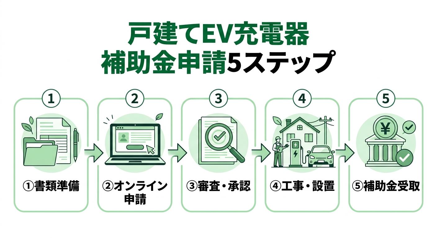 戸建てEV充電器の補助金申請方法2026｜必要書類・手順・審査通過のコツを完全解説